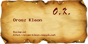 Orosz Kleon névjegykártya